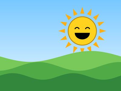 Smiley Sun over Hills smiley wallpaper